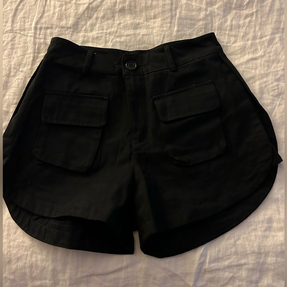 High waisted black shorts